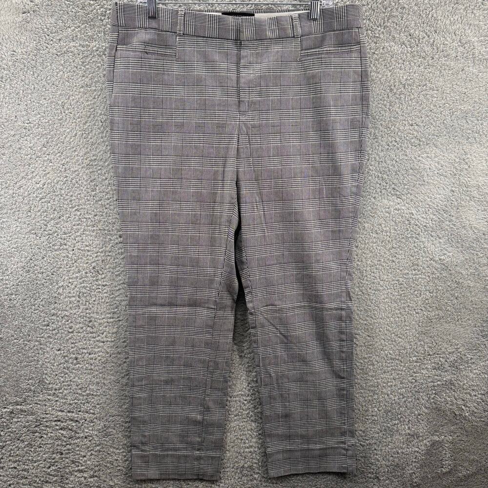 Banana Republic Sloan Pants Women's 12 Houndstooth Plaid Slim‎ Stretch Trousers